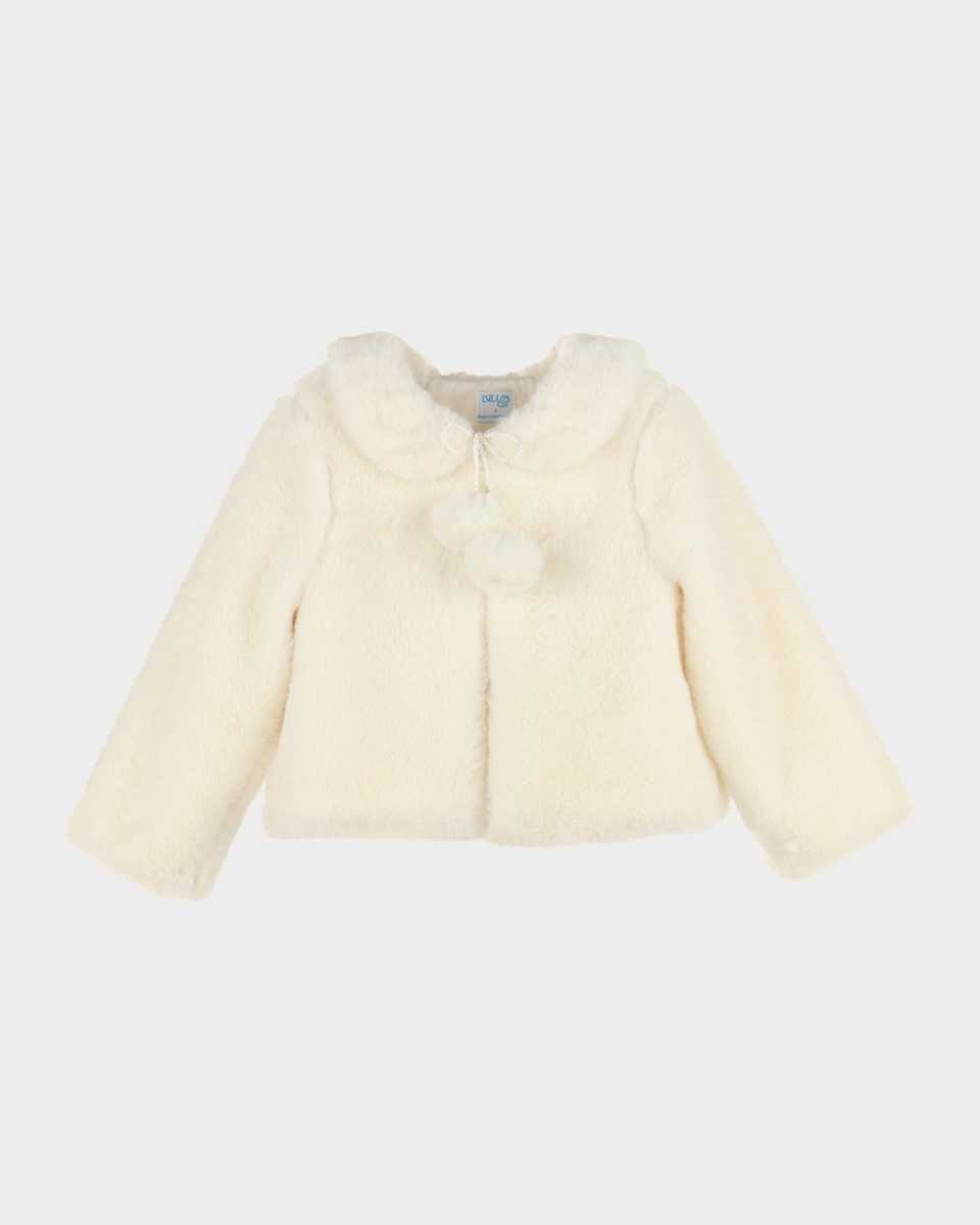 Girl's Fuzzy Long Coat, Size 2-6